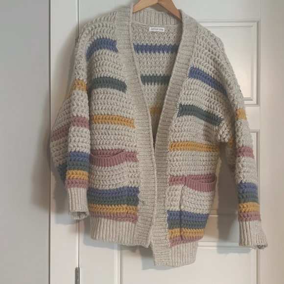 ANTHROPOLOGIE Candy Striped Cardigan Free People Maeve - Picture 2 of 4